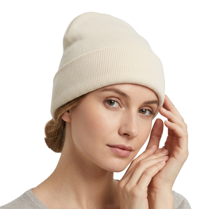 Unisex Solid Color Acrylic <b>Beanie</b> Hat for Adults Casual Winter Wear 56-58CM Computer Knitted Warm Breathable & <b>Waterproof</b> Cap - Product Image 2