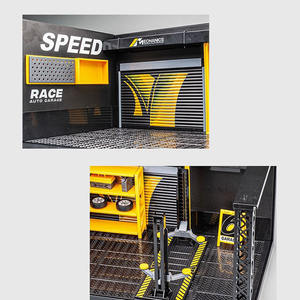 1:24 luz LED modelo en miniatura vitrina de coche para aficionados simulando garaje y estacionamiento escena espacio de estacionamiento juguete - Product Image 3