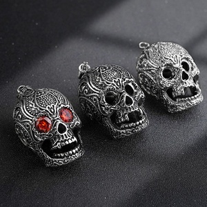 Collar con Colgante de Calavera, Joyería de Acero Inoxidable con Ojo de Zirconia, Collar de Estilo Punk para Hombre - Product Image 2