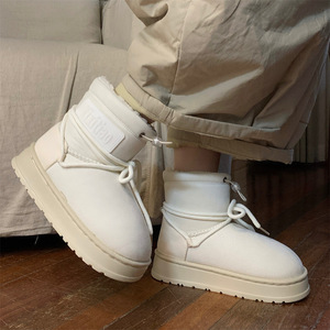 Giày bốt nữ mùa đông bán chạy nhất, kiểu buộc dây, thời trang, lót lông ấm áp, ống giữa, chống tuyết - Product Image 6