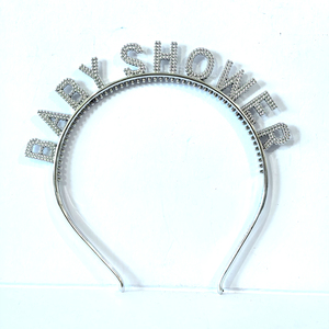 Direct usine Bandeau de fête en plastique 3D à paillettes et perles pour <span class=keywords><strong>baby</strong></span> shower et révélation du sexe, accessoire capillaire - Product Image 6