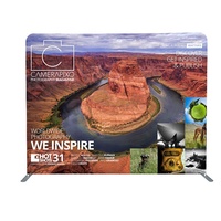 Support de toile tendue personnalisé pour exposition, événement, stand pop-up, logo, toile de fond pour salon professionnel, disponible en 8ft, 10ft, 20ft