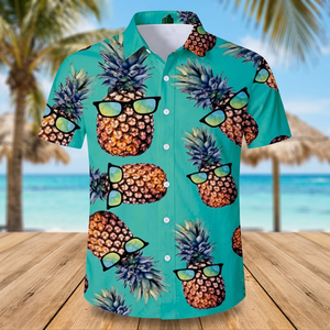 Chemise Hawaïenne Homme Anti-Plis Respirante Séchage Rapide Manches Courtes Imprimé Ananas Impression Numérique Col Rabattu Vacances d'Été - Product Image 5