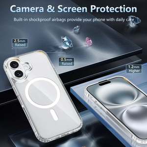 เคสโทรศัพท์แบบแม่เหล็กสำหรับชาร์จไร้สาย สำหรับ iPhone 17 Air 11 Pro Max 16 15 14 Plus 13 12 Pro  แบบใส ป้องกันการกระแทก - Product Image 5