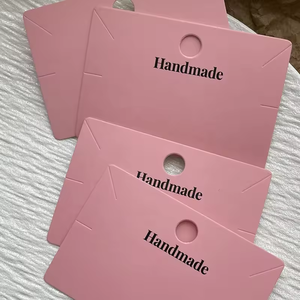 Tarjeta de joyería rosa con logotipo personalizado, anillo de exhibición, embalaje de joyería, pendiente de tuerca, colgante, tarjeta de exhibición, tarjeta de pendiente personalizada - Product Image 2