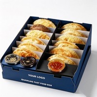Boîte en papier personnalisable et recyclable de qualité alimentaire pour emballage de pain, biscuits, chocolat, gâteaux, desserts et snacks, avec compartiment à sauce – Vente en gros