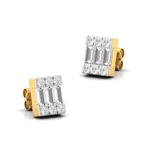 Pendientes de Barra con Diamantes Cultivados en Laboratorio, Chapados en Oro de 10K, Diseño Elegante y Brillante, Regalo de Joyería para Mujer, Uso Diario Clásico - Product Image 4