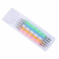 Kit de Nail Art 5 pièces : Stylo Double Pointe pour Strass et Pinceau de Peinture pour Nail Art