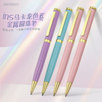 Stylo à bille en métal esthétique avec logo personnalisé, finition dorée, rechargeable, fournitures scolaires et de bureau