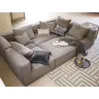 Set Living Room High Quality Modern Grey Thick Modular 6 Piece Pit Sectional Set Home Furniture Living Room Sofa