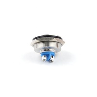 Borne de vis ronde plate 1no 2 Pin, verrouillage momentané en laiton Nickel 30mm IP65 interrupteur à bouton-poussoir basse tension 30mm