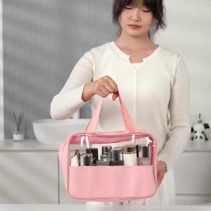 Borsa per Cosmetici in PVC Trasparente Riutilizzabile con Logo Personalizzato, Grande, Media e Piccola Capacità, alla Moda, da Viaggio, con Cerniera, per Ragazze e Donne - Product Image 2