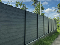 Clôture WPC d'usine, panneau mural composite bois-plastique moderne pour jardin, clôture imperméable facile à nettoyer