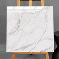 Dalles de marbre blanc Jazz grand format 800x800mm, en porcelaine polie, pour intérieur, sol, mur, marches d'escalier, cuisine, salle de bain