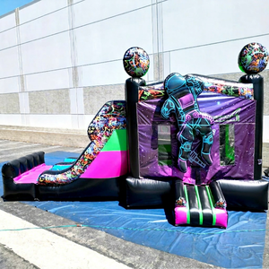 Castillo inflable espacial combinado de astronauta de 27 pies con tobogán para niños, castillo inflable comercial. - Product Image 1