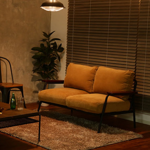 Sofá doble de hierro estilo industrial Loft retro, pequeño apartamento americano café sofá silla gabinete sala de estar silla relajante - Product Image 1