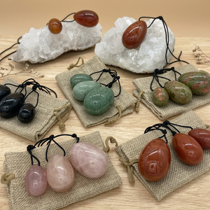 Huevos Yoni de Piedras Preciosas Ovaladas Pulimentadas con Cordón y Bolsitas con Cierre de Cordón - Product Image 2