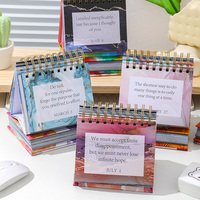 Mini calendrier personnalisé différentes couleurs spirale mensuelle non datée avec support de boîte calendrier de bureau de table à rabat