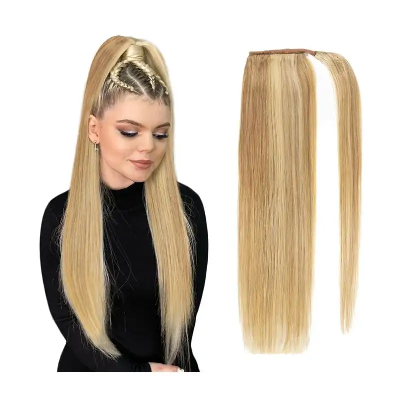 Manufactory Wholesale Price Brazilian Ponytail Double Drawn Virgin Remy Human Hair One Piece Ponytail Hair Extensions