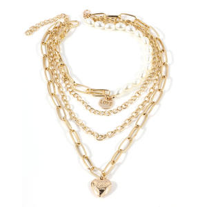 <span class=keywords><strong>Collar</strong></span> de <span class=keywords><strong>Cadena</strong></span> de Varias Capas <span class=keywords><strong>con</strong></span> Colgante de Corazón para Mujer/<span class=keywords><strong>Hombre</strong></span>, <span class=keywords><strong>Collar</strong></span> <span class=keywords><strong>con</strong></span> Colgante de <span class=keywords><strong>Candado</strong></span> Punk Rock, Joyería Emo Grunge Goth - Product Image 2