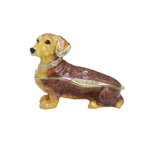 SHINNYGIFTS Caja de Joyería para Perros con Bisagras, Esmaltada y Pintada a Mano, Organizador de Joyas para Anillos y Pendientes, Decoración para el Hogar, Regalo - Product Image 1
