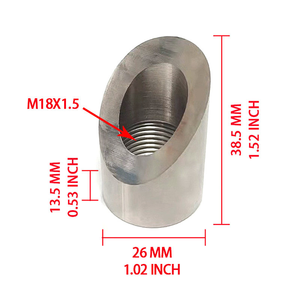 Venta al por mayor de fábrica: Tuerca de soldadura redonda ranurada de acero inoxidable pulido M18x1.5 con rosca de 45 grados para tuberías de escape - Product Image 5