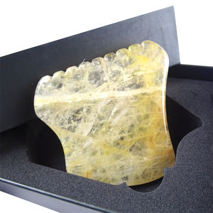 Masajeador Facial de Piedra de Citrino Amarillo, Herramientas <span class=keywords><strong>Faciales</strong></span> con Logotipo, Piedra de Masaje de Jade Guasha <span class=keywords><strong>para</strong></span> la Piel - Product Image 4