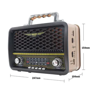 2022 Hot Selling Classic Retro Vintage Radio Oplaadbare Draadloze Speaker Radio Met Usb Sd Tf Mp3 Speler