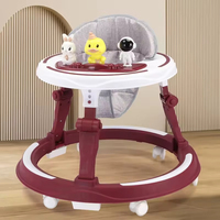 Marche-bébé multifonctionnel avec musique, nouveau design, cadre en plastique et jouet de voiture, roues pivotantes, chaise de marche pour bébé