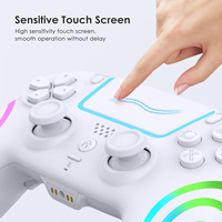 Pengontrol Game Joystick 3D untuk Touch Pad yang Dapat Diisi Ulang dan Dapat Diprogram, Lampu RGB, Motor Getar, Turbo, Kompatibel dengan PC dan PS4 Gaming