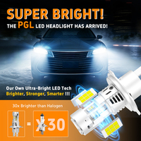 Gview - Faro LED de Triple Iluminación de Calidad OEM, Foco LED PGL H4 H19, Bombilla de 12000 Lúmenes, Mini, 12V 24V Universal