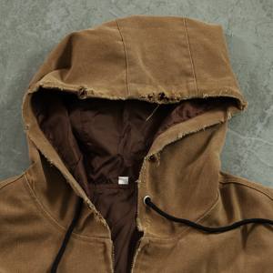 <span class=keywords><strong>Giacca</strong></span> Felpa da Lavoro da Uomo Personalizzata di Alta Qualità con Cerniera, Cappuccio e Coulisse, Taglia <span class=keywords><strong>Oversize</strong></span> in <span class=keywords><strong>Denim</strong></span> 500 g/m² con Effetto Lavato, Sbiadito e Usurato - Product Image 2