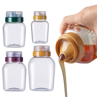 Bouteille en plastique PET de qualité alimentaire 227ml 416ml 550ml 765ml pour condiments, miel et sirop d'érable avec bec verseur anti-goutte à réflux