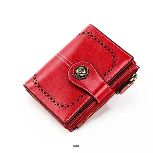 2022 Trend Fashion Women Wallets Coin Purse Small Money Bags Lady Card Holder Real Leather Luxury Famous Brand Women's Wallet