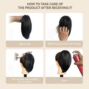 Extension de queue de cheval synthétique droite de 10 pouces avec pince à griffes pour femme (<span class=keywords><strong>couleur</strong></span> blond clair) - Product Image 5