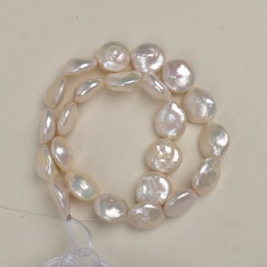 Perla Barroca Natural de Agua Dulce de 15 mm, Forma de Botón Irregular Grande, Perla Suelta para Joyería DIY, Color Blanco y Rosa en Existencia - Product Image 3