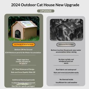 บ้านสัตว์เลี้ยงพลาสติกกันน้ำแบบพับได้สำหรับแมวจรจัดกลางแจ้ง ใช้ได้ทั้งฤดูหนาวและฤดูร้อน ขายส่ง - Product Image 4