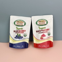 8OZ Herbruikbare voedselveilige zakken voor blauwe bessenpoeder, staande pouches, Doypack voor gedroogd fruit, suiker, blauwe bessen, frambozenpoeder.