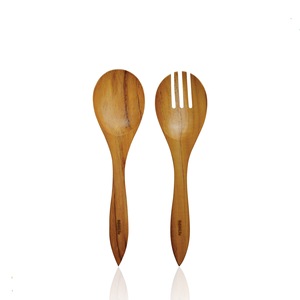 Angela Jumbo Teak Wood <b>Fork</b> boasts 100% solid teak wood craftsmanship, blending Oriental elegance with natural wood durability - Product Image 1