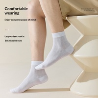 7392 Chaussettes courtes en coton pour hommes, chaussettes d'été noires fines en maille respirante, confortables et décontractées pour hommes