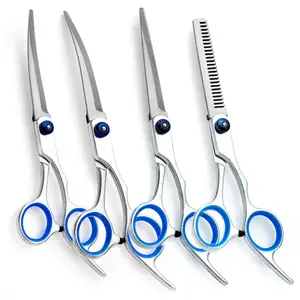 6-Zoll-Haustierschere Gebogene gerade Haustier-Schönheits schere Kamm Fenice Pet Scissors Set