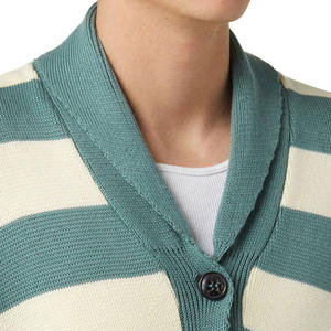 <span class=keywords><strong>Pull</strong></span> pour hommes OEM Logo personnalisé Col en V Col marin Cardigan tricoté à manches longues Motif à rayures Broderie Vêtements à la mode - Product Image 5