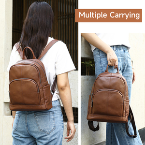 WESTAL Zaino da Viaggio in Vera Pelle per Donne e Ragazze, Borsa per Scuola e Università, Zaino per <span class=keywords><strong>Tablet</strong></span> da 9,7 Pollici, Zaino in Pelle da Donna - Product Image 2