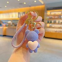 Porte-clés en résine créatif pour ours avec impression UV, design 3D de dessin animé pour accessoires de couple