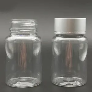 80Ml Pet <span class=keywords><strong>Plastic</strong></span> Fles Geneeskunde Drug Container Transparante Medische Pil Fles Met Aluminium Fles Deksel - Product Image 1