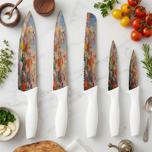 Juego de <span class=keywords><strong>cuchillos</strong></span> de cocina TOALLWIN, <span class=keywords><strong>cuchillos</strong></span> de cocina con patrón de flores, juego de <span class=keywords><strong>cuchillos</strong></span> de chef de cocina de acero inoxidable, <span class=keywords><strong>cuchillos</strong></span> de cocina - Product Image 2