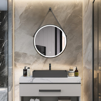 Miroir de salle de bain intelligent rond CE Miroir de courtoisie LED à écran tactile avec fonction de maquillage pour les applications hôtelières