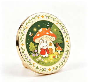Plato de Porcelana con Forma de Conejo, Plato Redondo de Cerámica para Postre, Diseño de Bosque de Hongos, Vajilla para Fiestas - Product Image 4