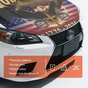 Copri Cofano per il 250° Anniversario di <span class=keywords><strong>God</strong></span> <span class=keywords><strong>Bless</strong></span> America 1776-2026, con Aquila e Croce Cristiana, Maschera Auto Elasticizzata per Eventi Religiosi, Bandiera USA - Product Image 3