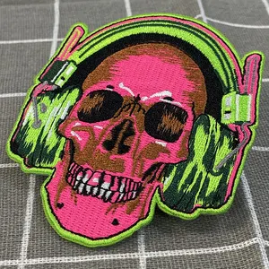ECO Music instrument irregular patches high quality pop custom embroidered parche embroidery patch